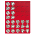 Velourseinlagen mit runden Vertiefungen für lose Münzen